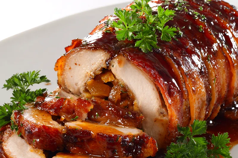 Cooking process of Apple & Bacon Stuffed Pork Loin Roll