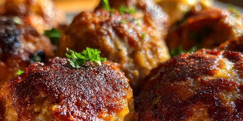 Delicious Apple Cider Turkey Meatballs served on a plate