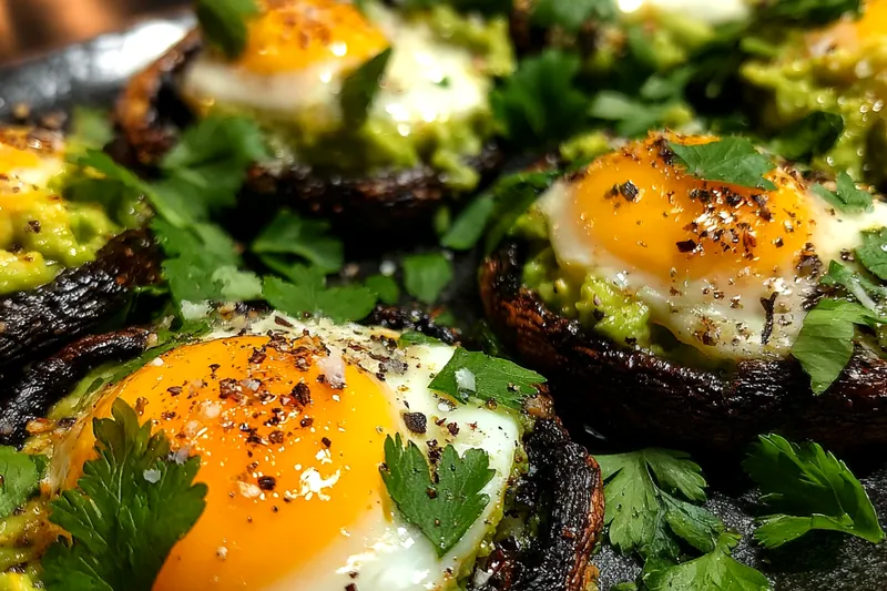 Cooking process for Avocado Egg Mushroom Delight