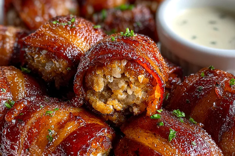 Cooking process for Bacon Wrapped Meat Treats