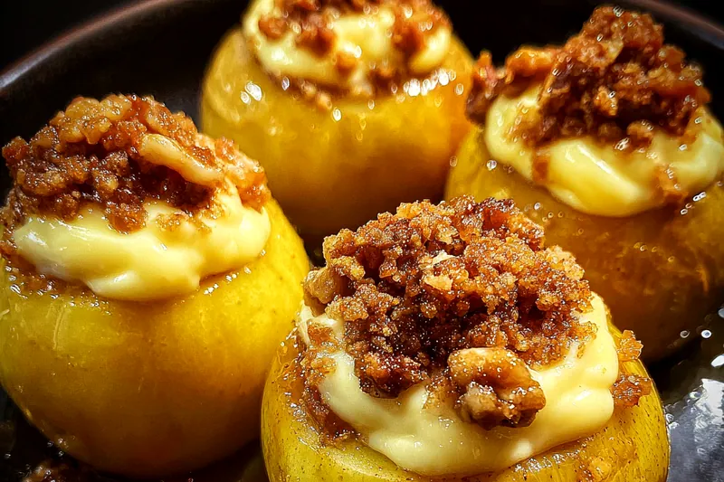 Fresh ingredients for Baked Apples with Creamy Filling