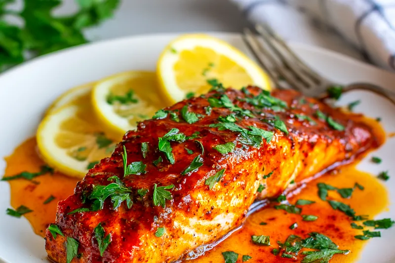 Cooking process of Baked Cajun Salmon in the oven