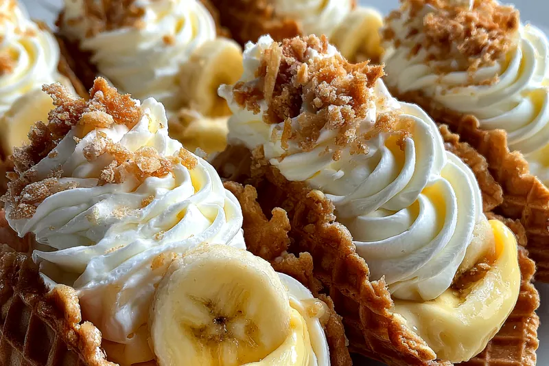 Fresh ingredients for Banana Cream Dessert Cones