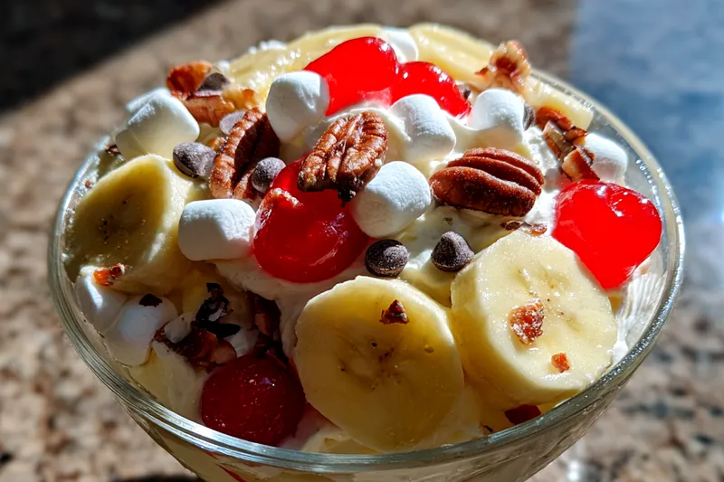 Fresh ingredients for Banana Split Fluff