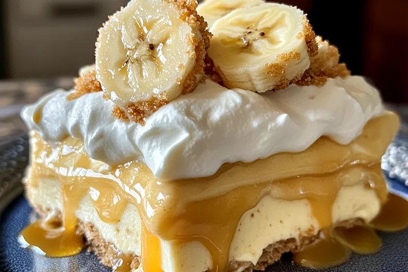 Ingredients for Decadent Biscoff Banana Delight displayed on a wooden kitchen table.