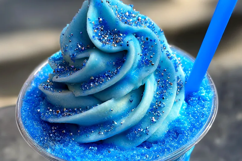 Cooking process for Blue Frosty Delight Frappe