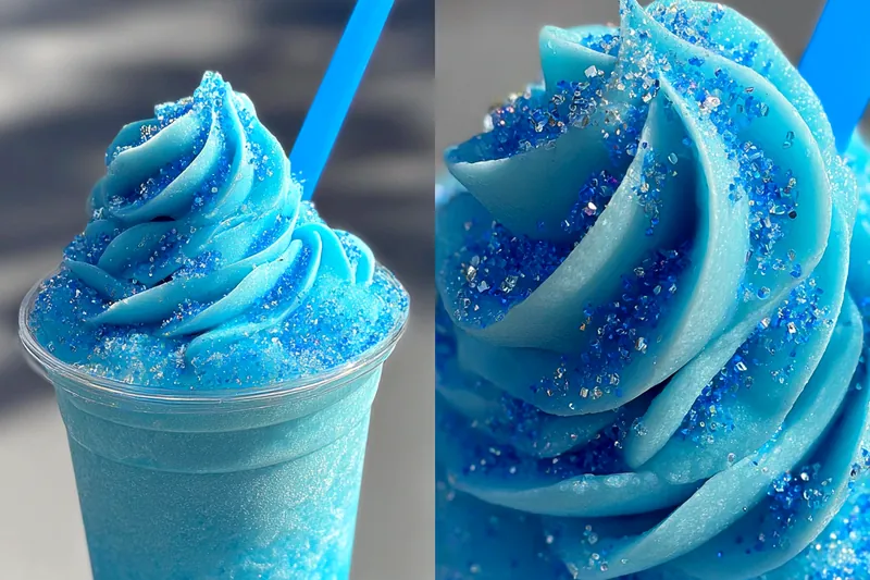 Fresh ingredients for Blue Frosty Delight Frappe