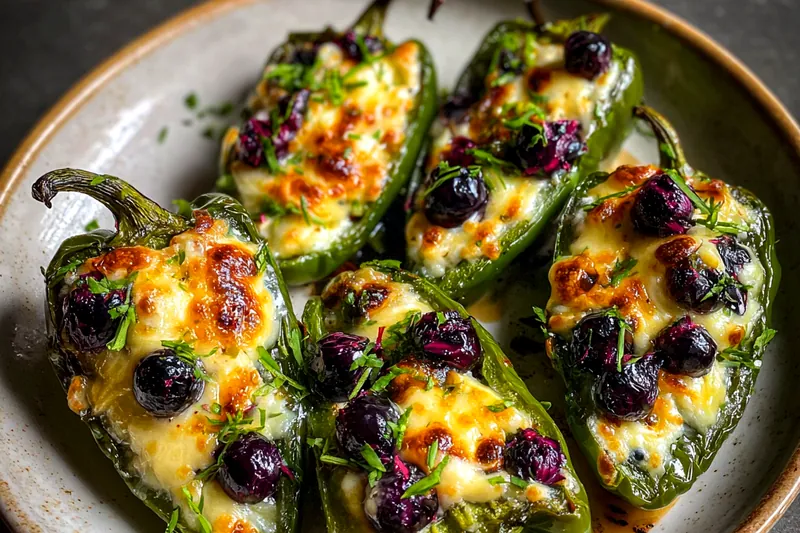 Fresh ingredients for Blueberry Brie Stuffed Peppers