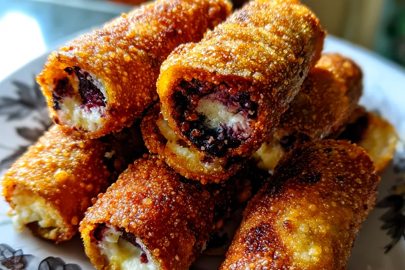 Fresh ingredients for Blueberry Cream Rolls