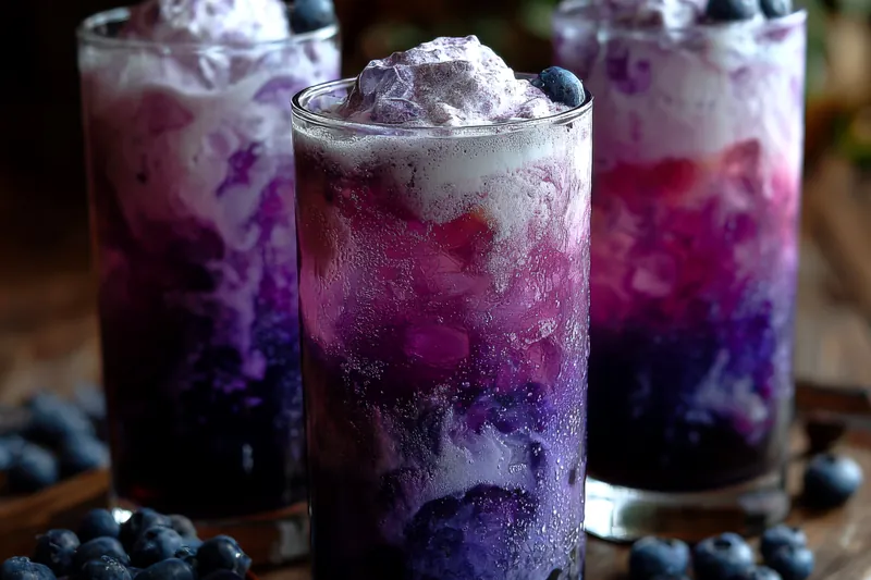 Fresh ingredients for Blueberry Cream Soda Delight