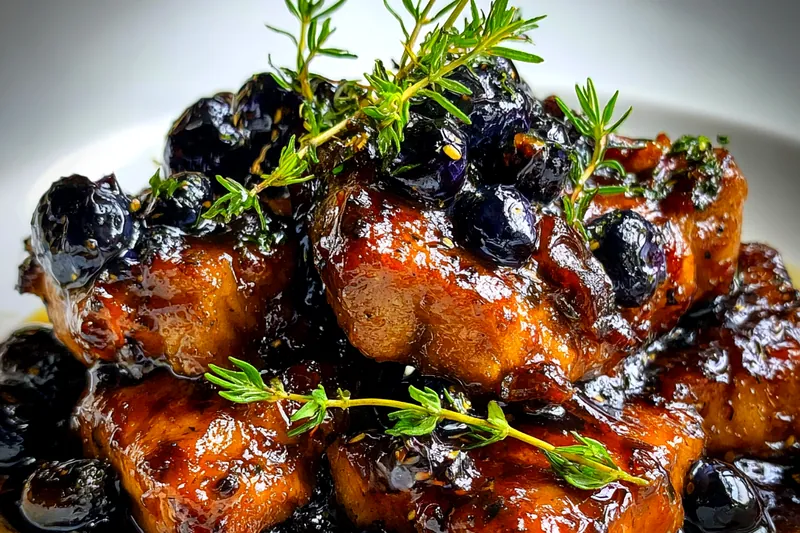 Fresh ingredients for Blueberry Thyme Glazed Chicken