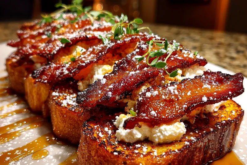 Fresh ingredients for Bourbon Maple Bacon Toast