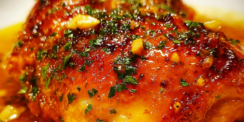 Delicious Buttery Herb Glazed Chicken served on a plate