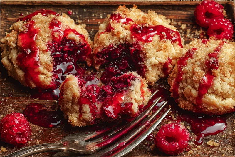 Baking the Buttery Raspberry Crumble Cookies