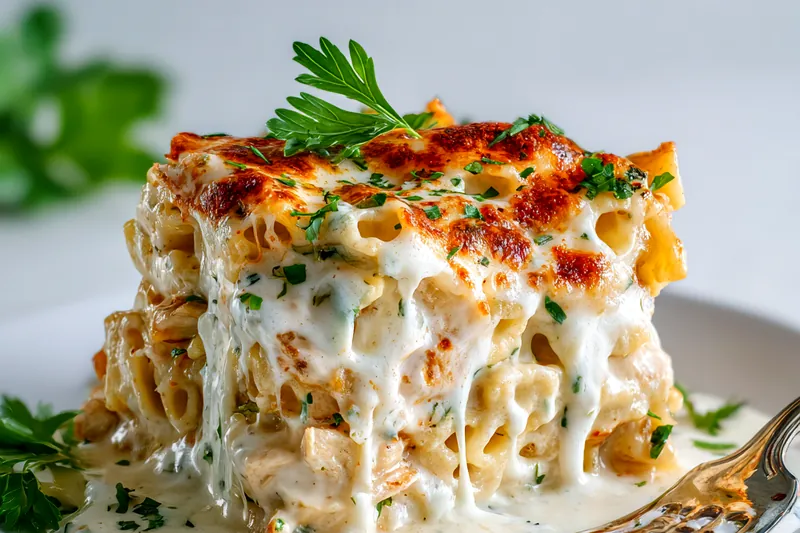 The cooking process of Cajun Cream Cheese Chicken Pasta Bake