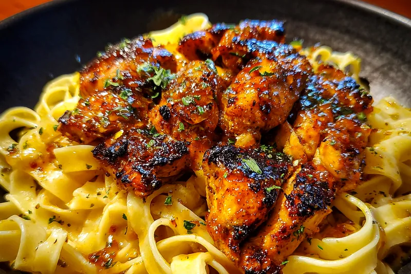 Fresh ingredients for Cajun Honey Butter Chicken Pasta