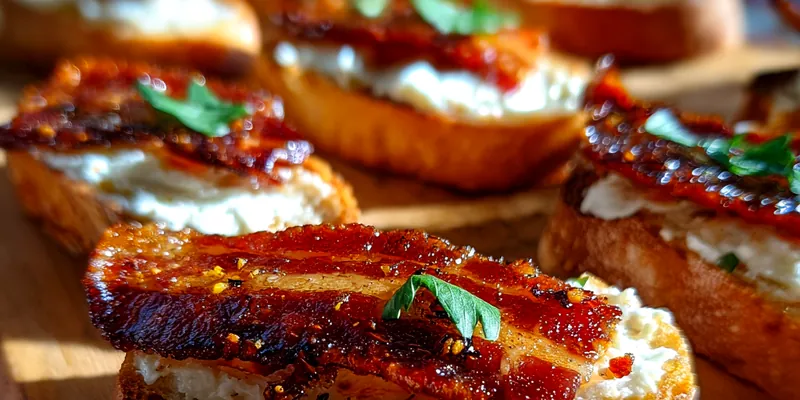 Candied Bacon Crostini