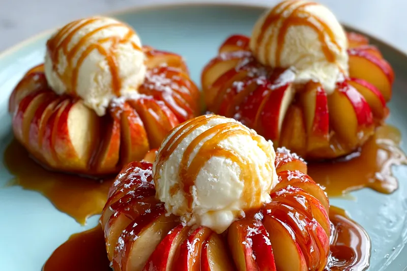 Cooking process for Caramel Apple Blossoms Dessert