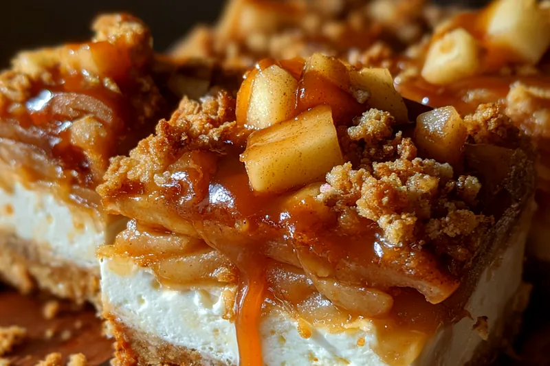 Cooking process for Caramel Apple Cheesecake Bars