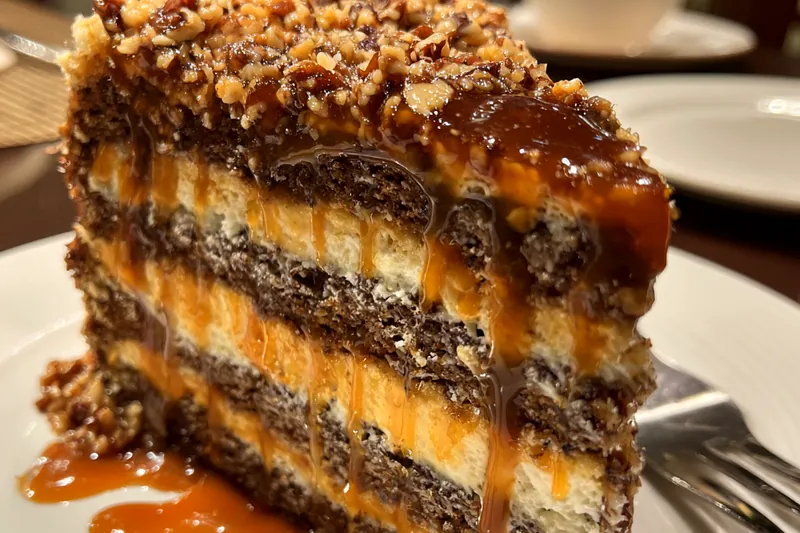 Cooking process for Caramel Crunch Layer Cake