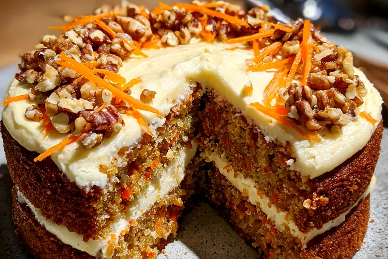 Cooking process for Carrot Nut Cream Cake