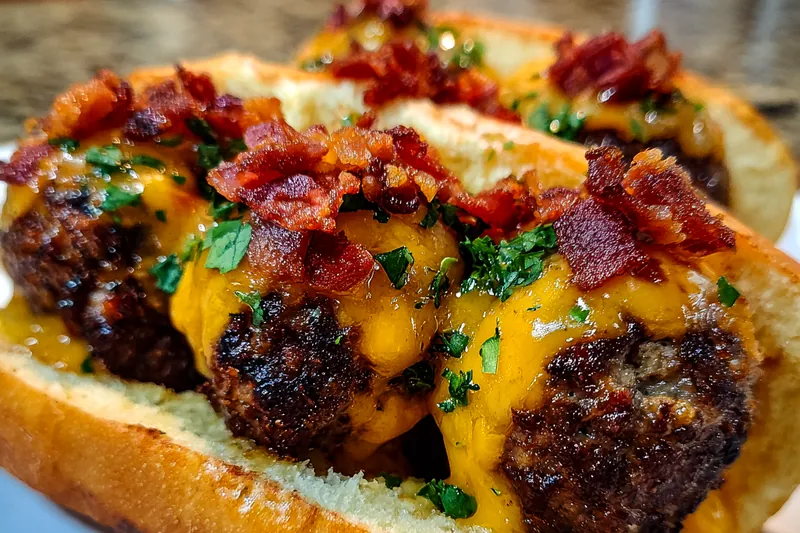 Cooking process for Cheesy Bacon Meatball Sub