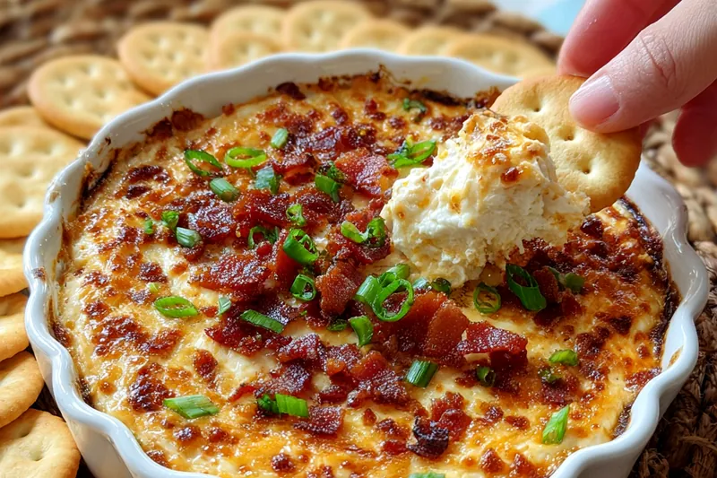 Cooking process for Cheesy Bacon Scallion Dip