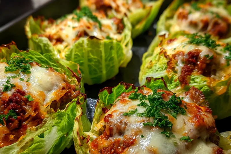 Cooking process for Cheesy Cabbage Beef Bake