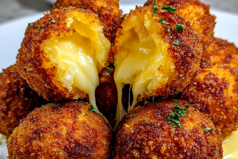 Fresh ingredients for Cheesy Fried Macaroni Balls