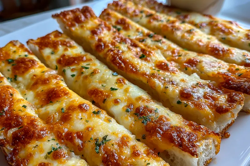 Fresh ingredients for Cheesy Garlic Breadsticks