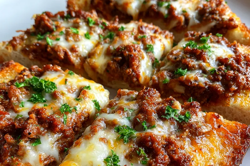 Fresh ingredients for Cheesy Garlic Sloppy Joes