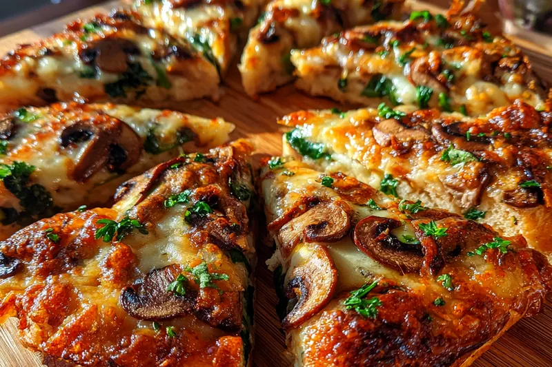 Cooking process for Cheesy Spinach Mushroom Quesadilla