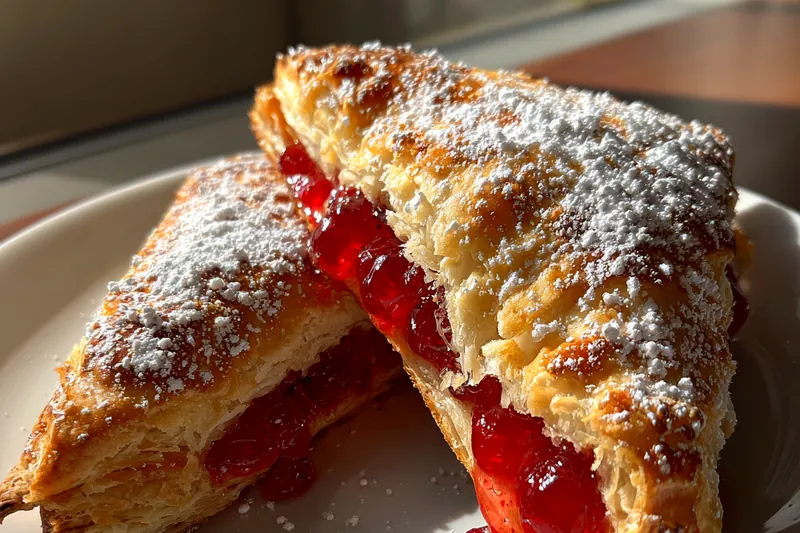 Fresh ingredients for Cherry Puff Pastries