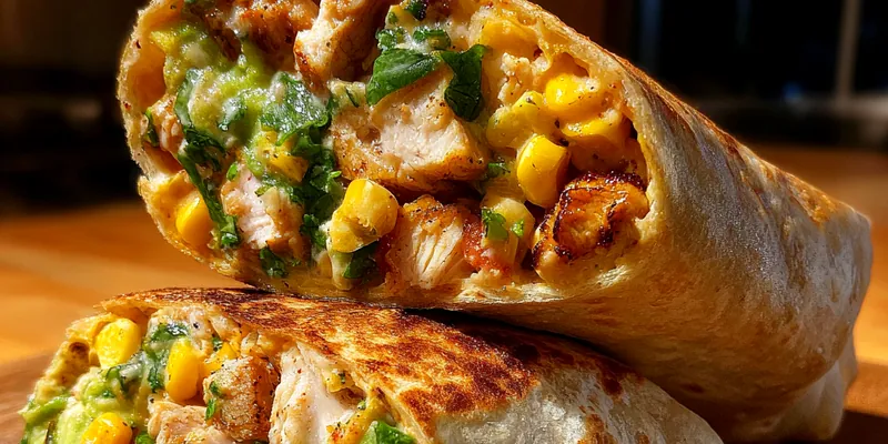 A delicious spread of Chicken Avocado Wraps showcasing fresh ingredients and vibrant colors.