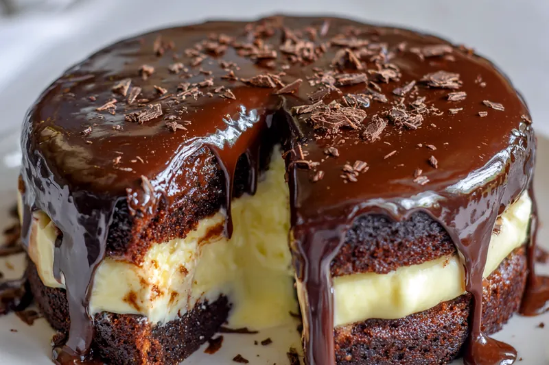 Baking process of Chocolate Cream Cheese Cake