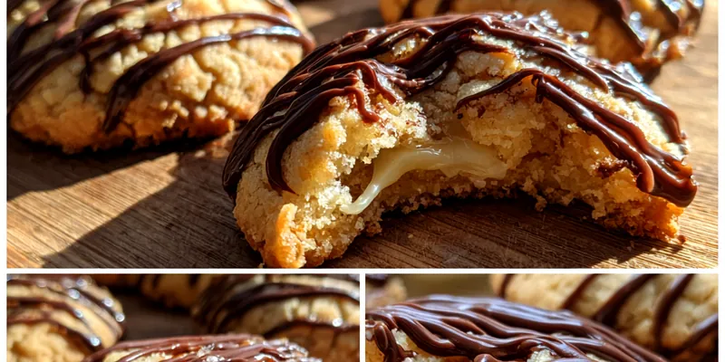 Chocolate Drizzled Cream Cookies