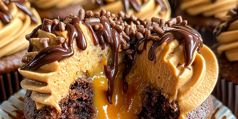 Indulgent Chocolate Peanut Butter Cupcakes