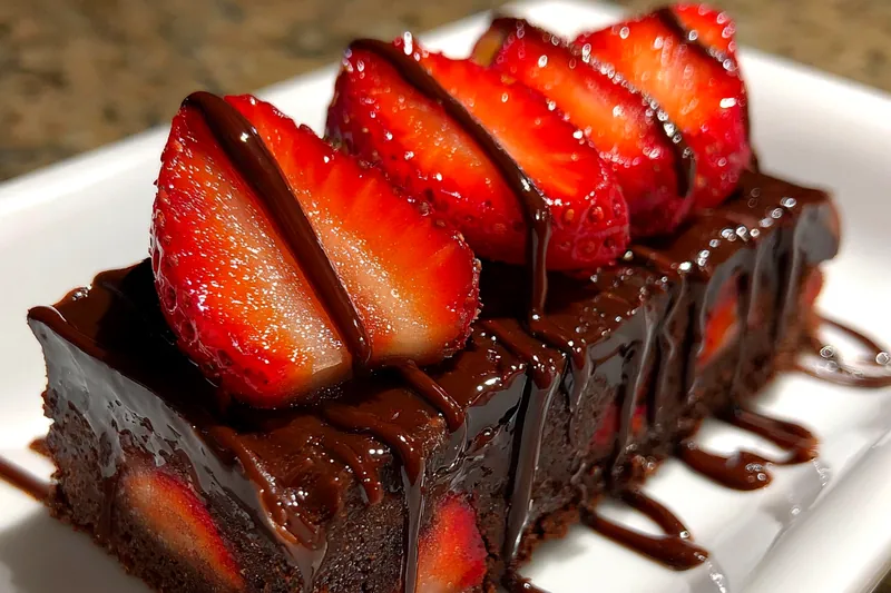 Cooking process for Chocolate Strawberry Fudge Brownies