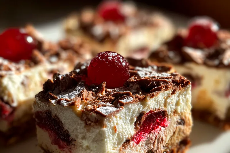 The Christmas Black Forest Trifle being assembled