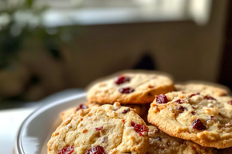 Ingredients for Festive Cranberry Orange Cookies arranged on a countertop.