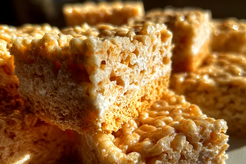 Christmas Rice Crispy Treats being made in the kitchen.