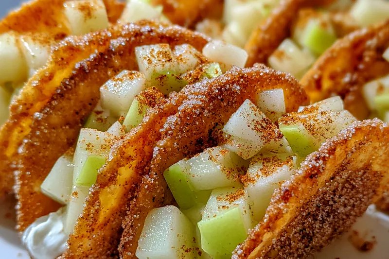 Cooking process for Cinnamon Apple Dessert Tacos