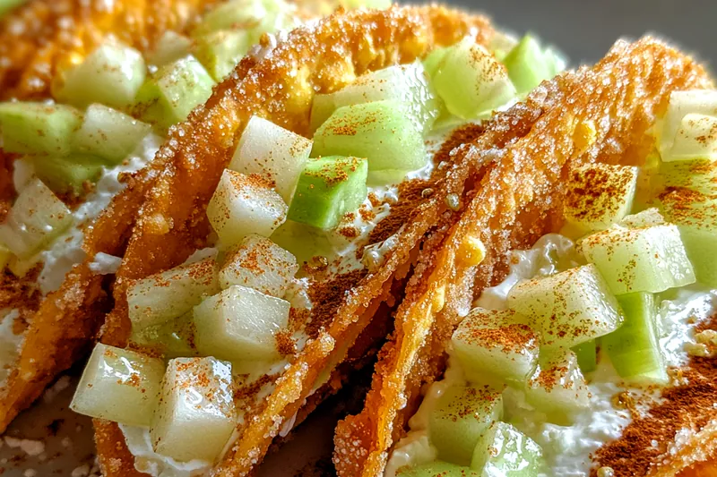 Fresh ingredients for Cinnamon Apple Dessert Tacos