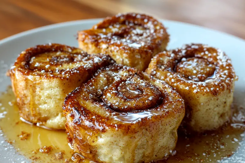 Ingredients for Cinnamon Roll French Toast Bites laid out on a table