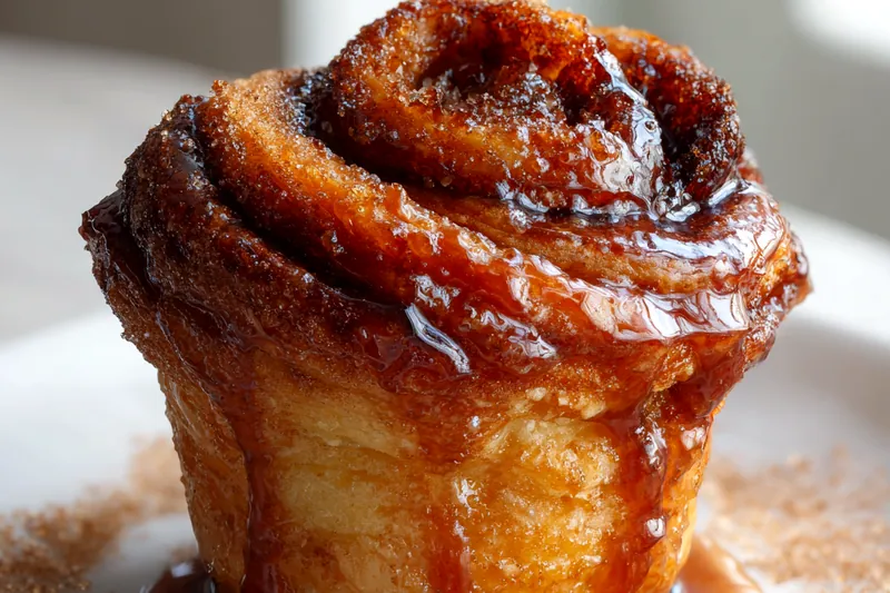 Cinnamon Sugar Cruffins baking in the oven