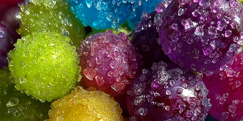 Colorful Candied Grapes Treat