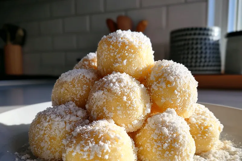 Fresh ingredients for Condensed Milk Snowballs