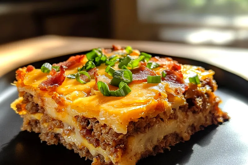 A colorful array of ingredients lined up for Savory Breakfast Casserole Delight, showcasing bread, eggs, sausage, and vegetables.