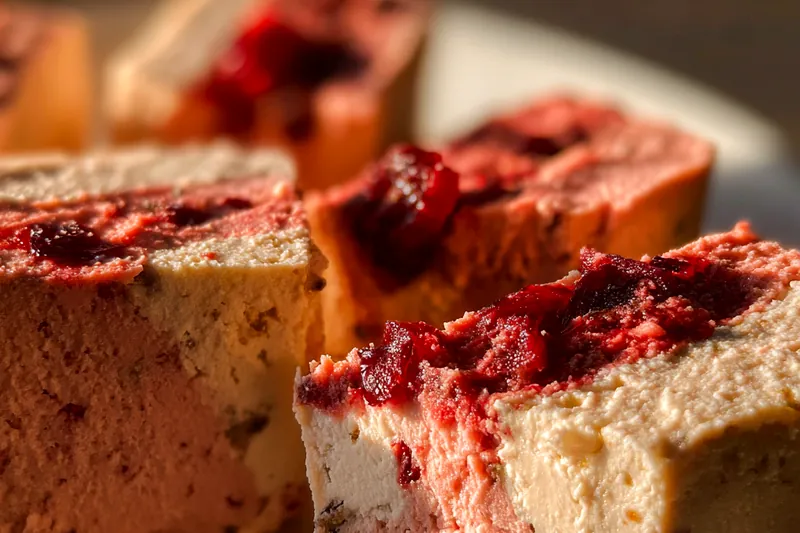 Fresh cranberries and cream cheese ingredients.