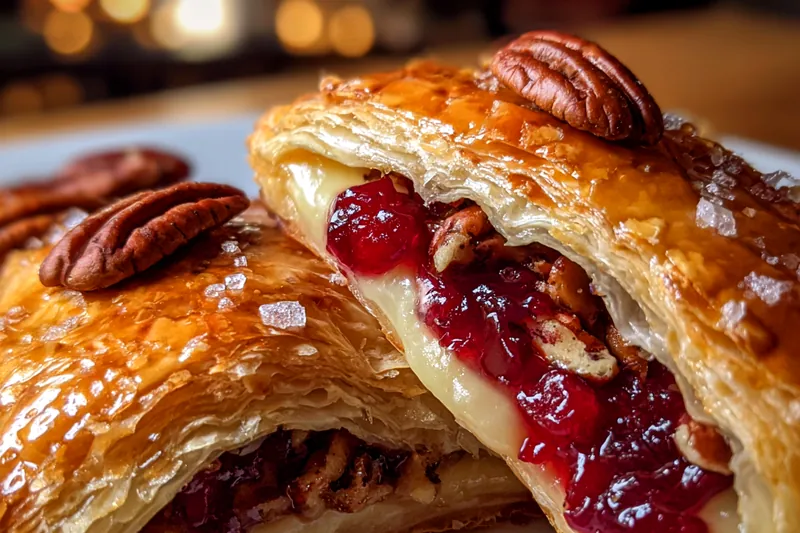 Ingredients laid out for Cranberry Pecan Cheese Delight including cream cheese, cranberries, and pecans.